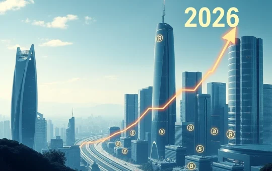 Visualizing the **Crypto Boom 2026** as institutional capital and regulatory frameworks drive a new era of stable growth.