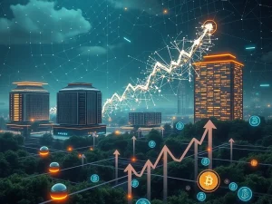 A visual representation of the evolving **crypto market cycle**, showing institutional hands reshaping traditional patterns and indicating a new era of growth.