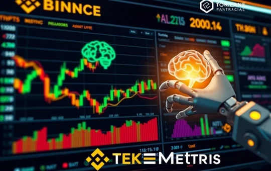 Dashboard showing AI-powered crypto day trading strategies, charts, and low fees, symbolizing profitable opportunities.
