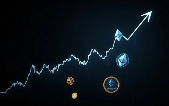 A red downward arrow on a crypto chart, signifying a crypto dump, with Ethereum and altcoin symbols highlighting market struggles.