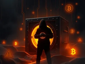 Digital hacker breaching cryptocurrency vault in July 2025 crypto hacks surge