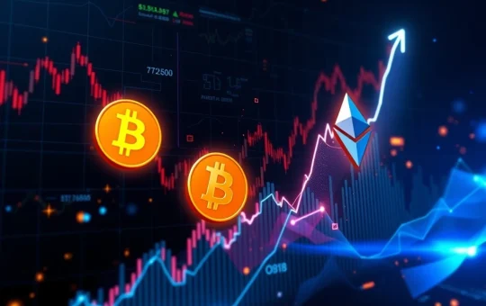 Crypto market breakout with bullish technical indicators signaling upward momentum