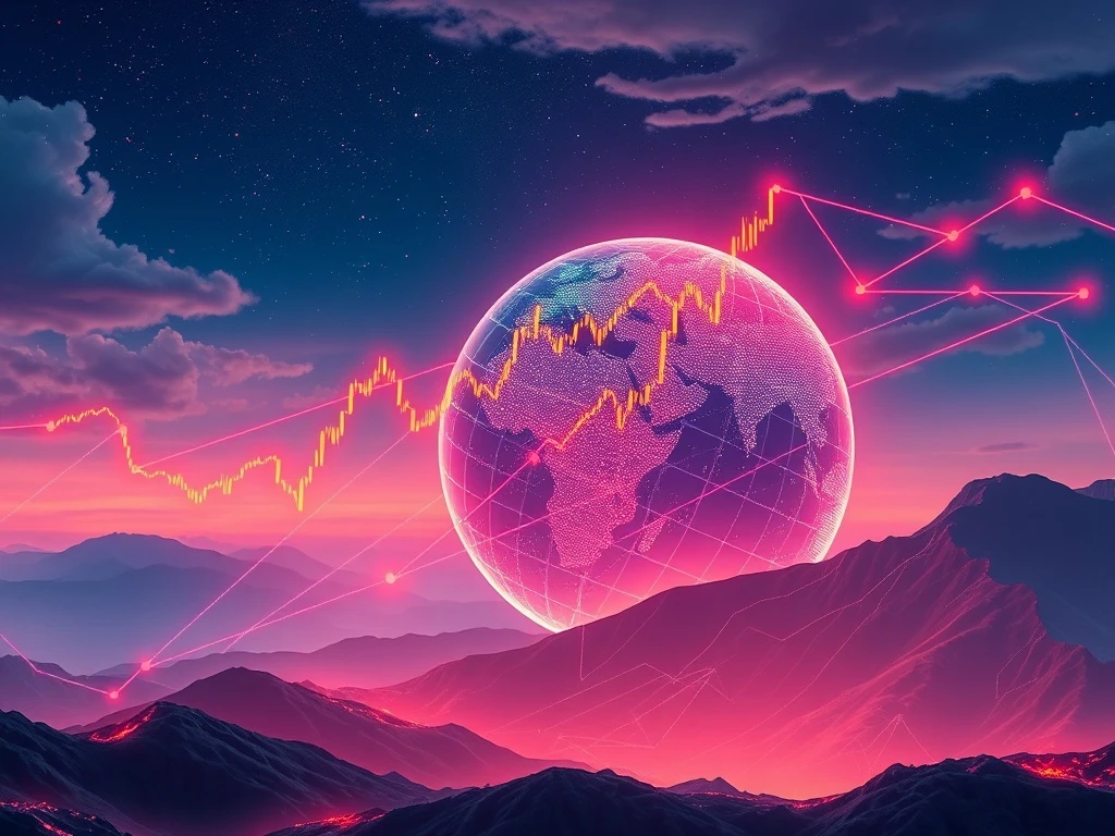 A dynamic visual representing the convergence of the Cryptocurrency Market, digital asset services, and global economic shifts, highlighting the transformative power of tokenization.