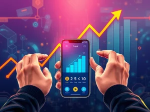 A chart soaring upwards, symbolizing the skyrocket potential of a new crypto narrative investment.