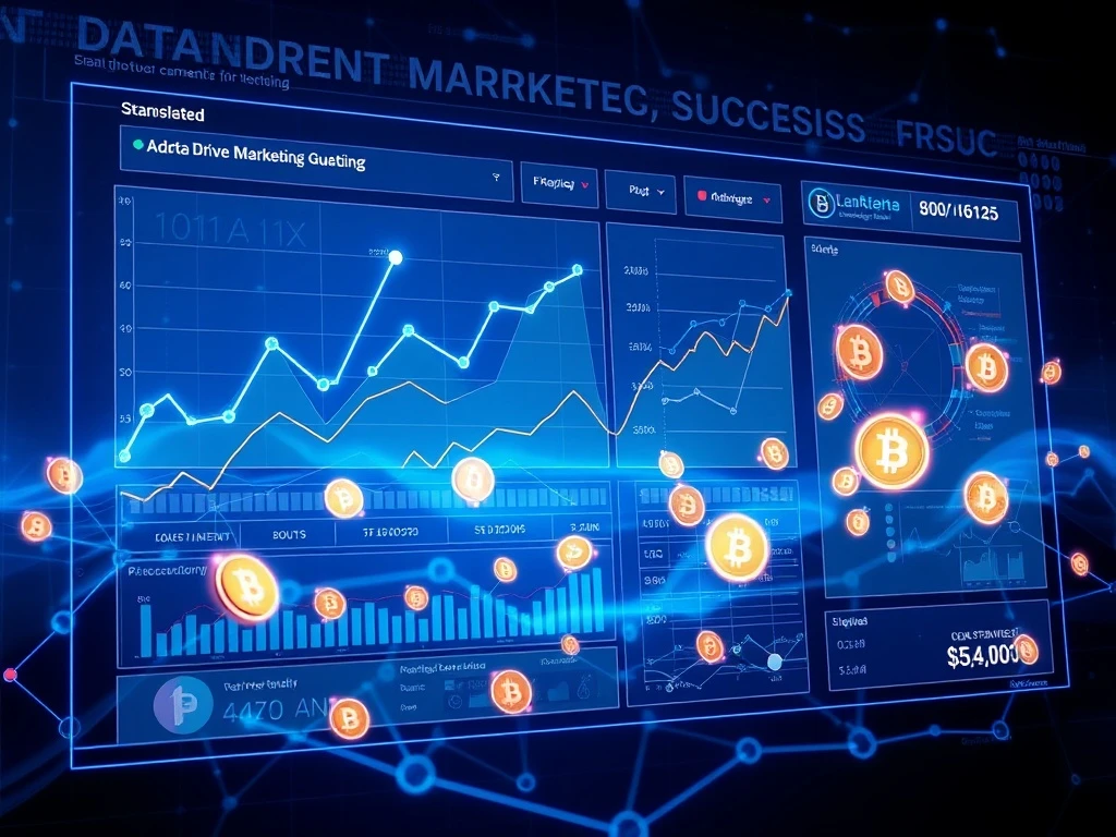 A digital dashboard visualizing growth metrics, demonstrating the power of data-driven campaigns by Crypto PR Agencies for Web3 startups.