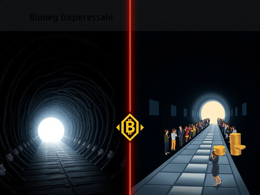 Illustrates the stark contrast in crypto presale success, showing DeSoc's rapid triumph against BlockDag's prolonged, controversial campaign.