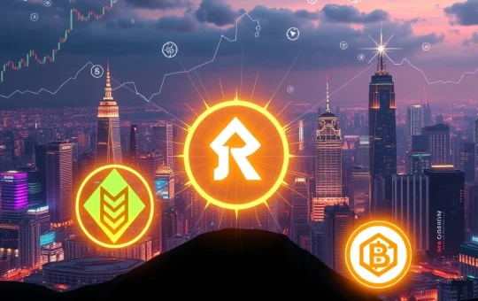 A visual representation of an investor observing a digital chart displaying explosive growth from crypto presales, including BlockchainFX, Remittix, and Token6900, symbolizing high potential crypto returns.
