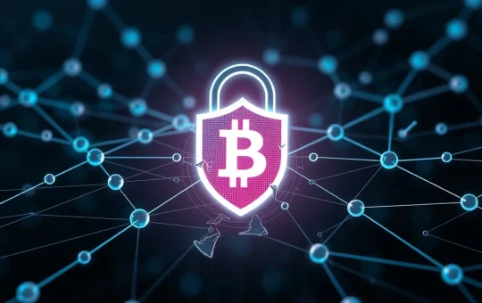 Illustration depicting the challenges of Crypto Privacy, showing a user's data being protected within a decentralized network.