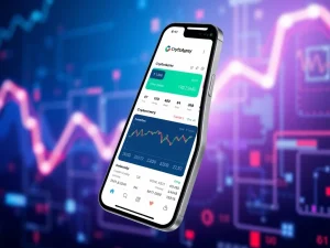 CryptoAppsy app interface showing real-time cryptocurrency tracking