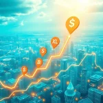 Visualizing the dramatic rise of cryptocurrencies surge, driven by strong crypto sentiment and investor optimism.