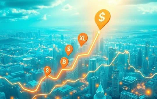 Visualizing the dramatic rise of cryptocurrencies surge, driven by strong crypto sentiment and investor optimism.