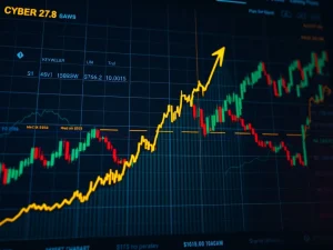 Chart depicting a dramatic CYBER token price surge, highlighting the extreme crypto market volatility and the challenge for investors.
