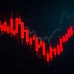 D cryptocurrency price crash showing extreme volatility in market