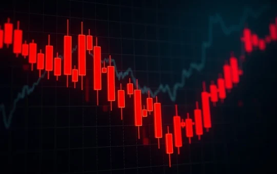 D cryptocurrency price crash showing extreme volatility in market