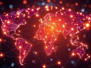 A visual representation of D-GN's decentralized AI network, highlighting its commitment to ethical AI infrastructure.