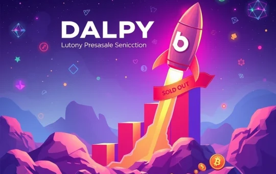 DALPY presale success: Digital chart showing rapid $14.6 million raise, symbolizing the overwhelming demand for the Solana meme coin.