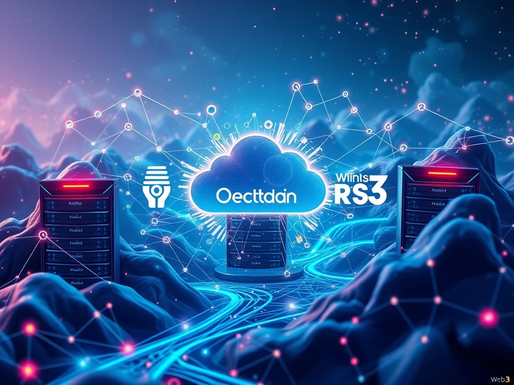 Visualizing Oraichain, Pinlink, and RSS3 dismantling traditional cloud barriers to enable decentralized AI and open Web3 data access.