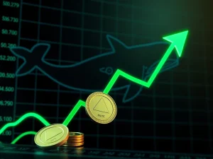 A chart illustrating the explosive growth potential of DeFi token MUTM, showing it outpacing a DOGE competitor, attracting crypto whales.