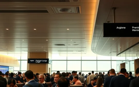 Overcrowded Delta Air Lines premium lounge highlighting the challenge of managing high travel demand and the struggle for exclusivity.