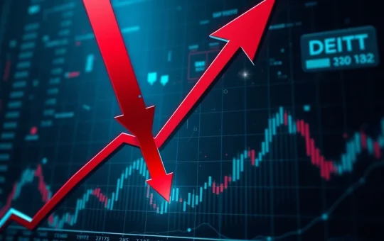DENT price drop shown on a crashing cryptocurrency market graph