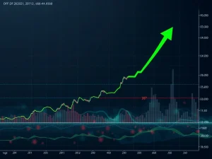 A cryptocurrency chart illustrating DF token's price breaking above a key resistance level, confirming a downtrend reversal and potential altcoin surge.