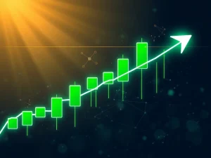 A bullish DIA price chart showing a significant surge after breaking key resistance, indicating strong crypto market analysis.