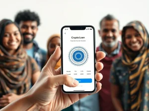 A person's eye being scanned for iris verification, representing Divine Research's uncollateralized crypto loans for financial access.