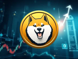 A Dogecoin symbol rising on a financial chart, illustrating the potential DOGE price rally sparked by Bit Origin's significant investment.