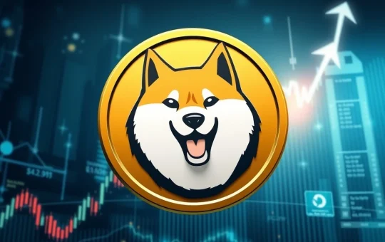 A Dogecoin symbol rising on a financial chart, illustrating the potential DOGE price rally sparked by Bit Origin's significant investment.