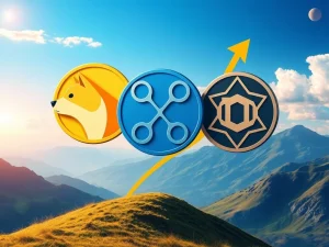 Visualizing the significant Dogecoin News Today and the collective market momentum of XRP, DeSoc, and other sub-$1 cryptocurrencies.