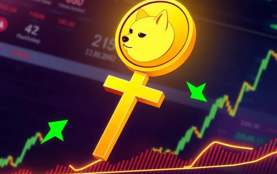 Dogecoin golden cross and bullish signals on a financial chart