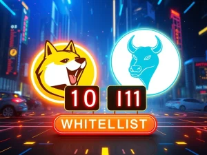 Dogecoin and MoonBull logos with a countdown timer for the limited whitelist opportunity in July 2025 crypto market.