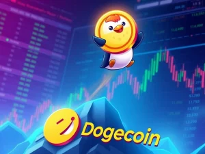 Pudgy Penguins token surpassing Dogecoin in trading volume with potential 200% gains