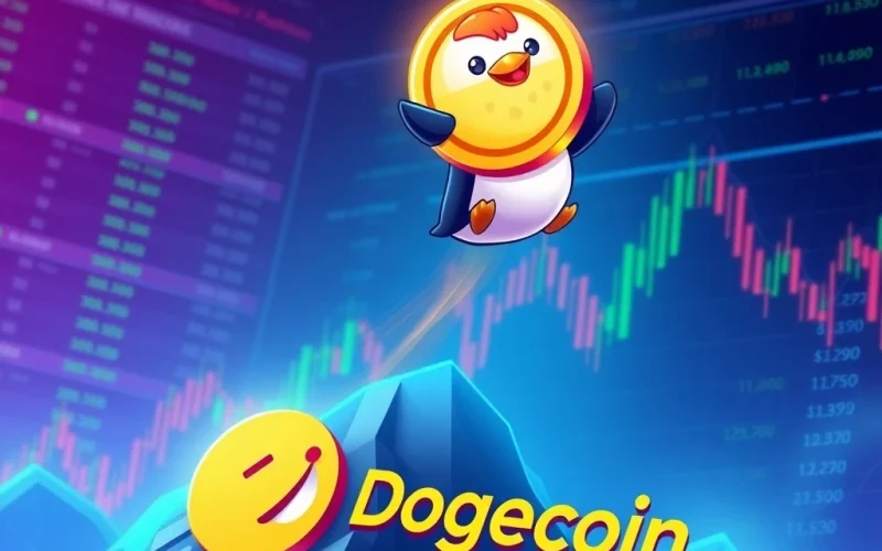 Pudgy Penguins token surpassing Dogecoin in trading volume with potential 200% gains