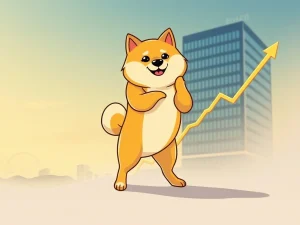 Dogecoin (DOGE) retesting a crucial support level, symbolizing its potential for an epic rally amid strong crypto market sentiment.