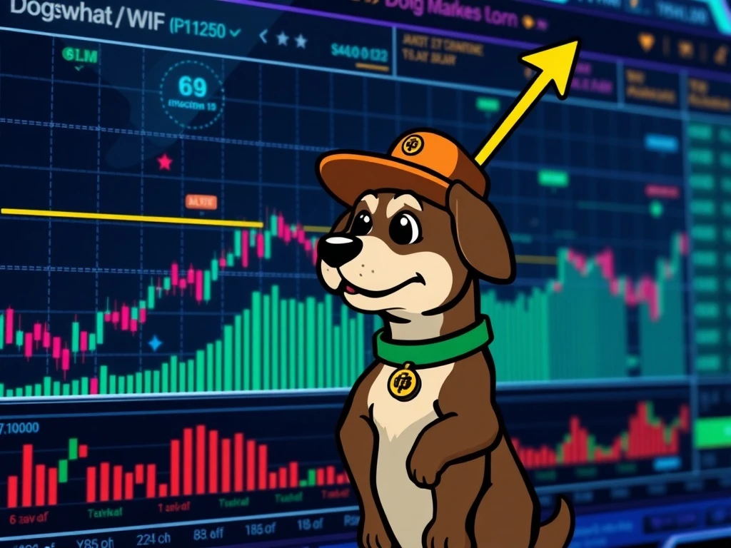 Dogwifhat WIF chart demonstrating a resilient bullish structure after retesting a key trendline, signaling potential upward momentum.