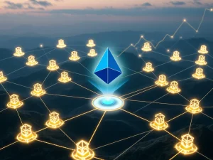 Diagram illustrating EigenLayer's multi-chain verification expanding Ethereum's shared security across various networks.