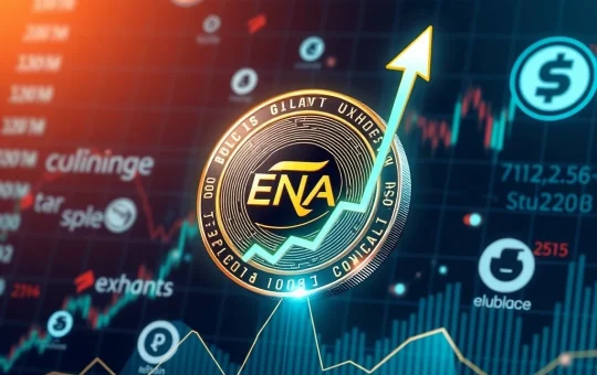 ENA token price surging on crypto exchange charts with USDe stablecoin growth