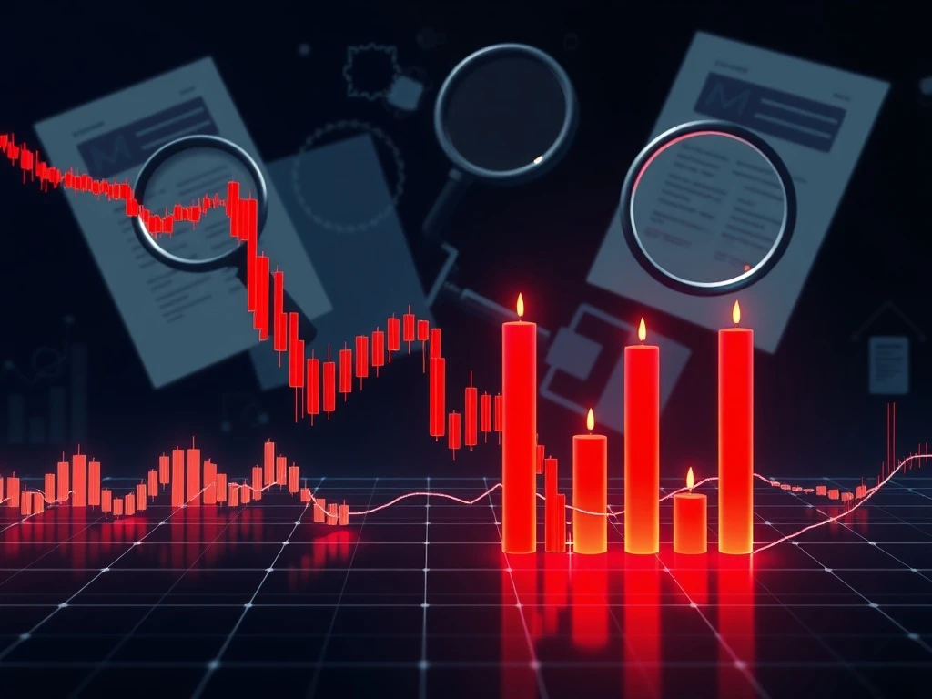 Chart showing a dramatic EPIC crypto price drop, symbolizing the impact of regulatory scrutiny and market volatility.