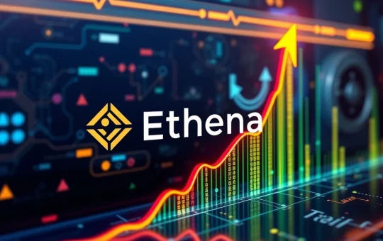 Ethena ENA price chart showing a significant upward surge, symbolizing growth and market optimism after its Anchorage Digital partnership.