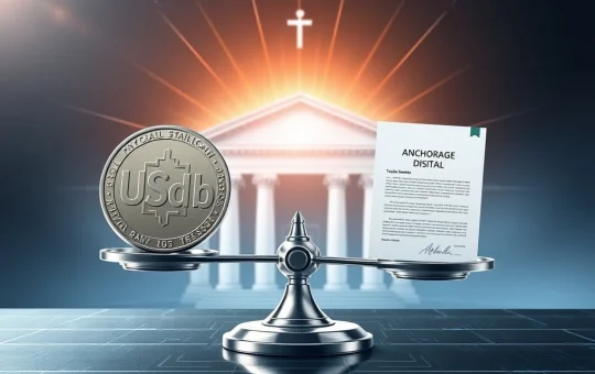 Visualizing Ethena USDtb's pioneering role as the first GENIUS-compliant stablecoin, symbolizing regulatory breakthrough.