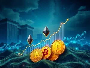 Charts showing Ether ETFs' dominant $2.39 billion inflow surpassing Bitcoin ETFs, highlighting Ethereum's market leadership.