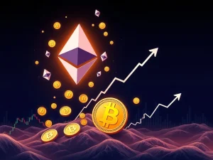 A visual depicting Ether ETFs significantly outperforming Bitcoin ETFs, symbolizing a major crypto market shift and growing altcoin appetite.