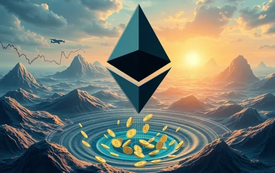 Charts and digital currency flows illustrating the impact of large Ethereum withdrawals on Aave's DeFi lending rates and market volatility.