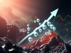 Chart showing Aave borrowing rates for Ethereum (ETH) surging dramatically due to recent large-scale Ethereum withdrawals.