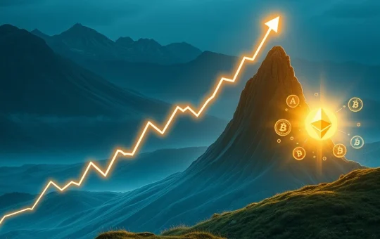 A digital chart showing Ethereum's price breaking out of a long-term falling wedge pattern, signaling a potential altseason in the crypto market.