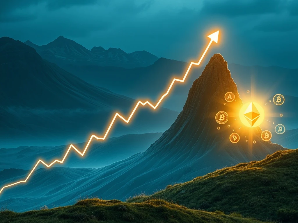A digital chart showing Ethereum's price breaking out of a long-term falling wedge pattern, signaling a potential altseason in the crypto market.