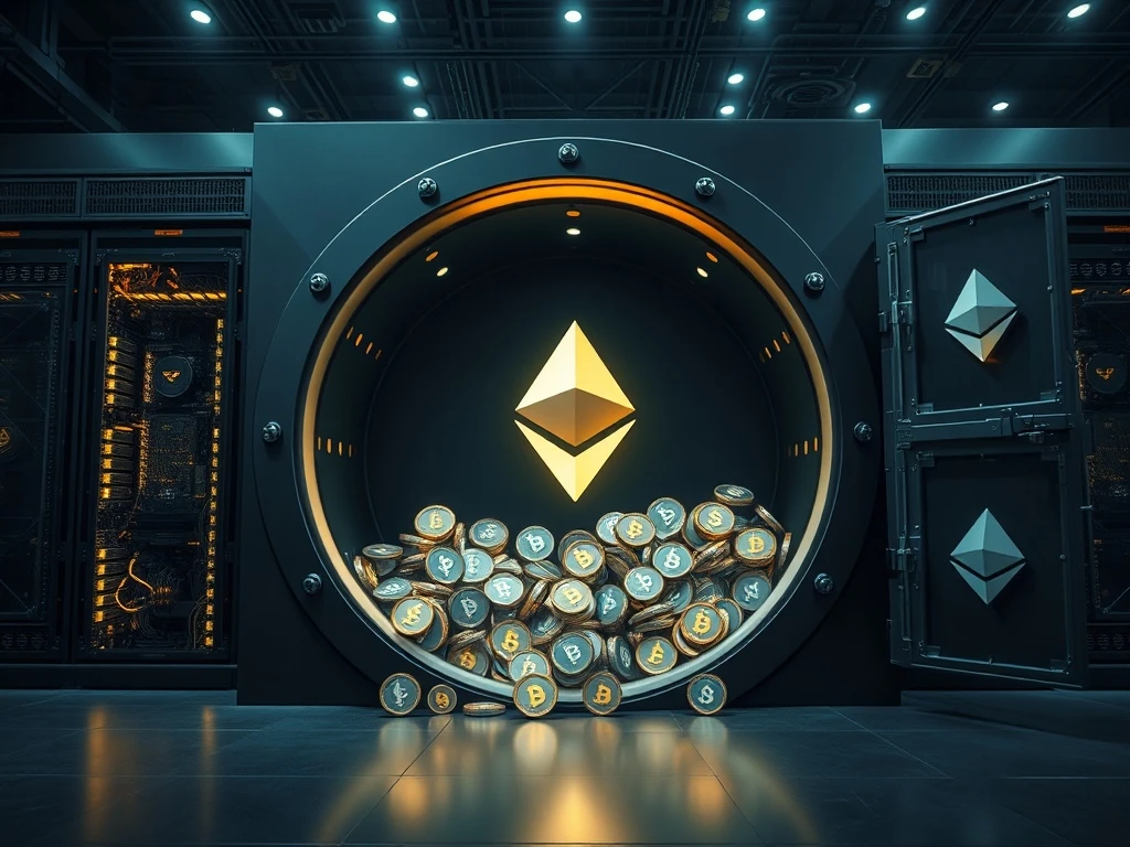 BitMine's strategic $2.1 billion ETH acquisition vault, symbolizing its new position as the largest corporate Ether holder and a significant player in Ethereum news.