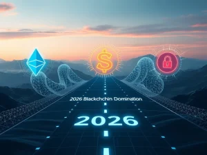Visualizing the intense crypto competition as Ethereum, Solana, and XRP race for blockchain dominance by 2026.