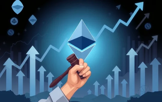 Chart showing Ethereum price surge after SEC commodity classification, reflecting renewed institutional investment.